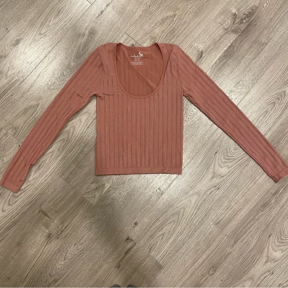 Free People Intimately Free Ribbed Long Sleeve Top Pink Size XS/S - Picture 1 of 5